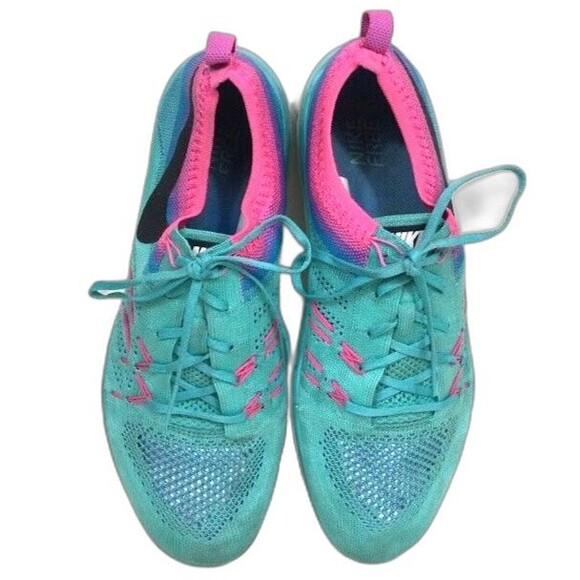 Nike Free TR Focus Flyknit -Women's 11-Hyper Jade Pink Blast -Running 844817-300 - Picture 4 of 9